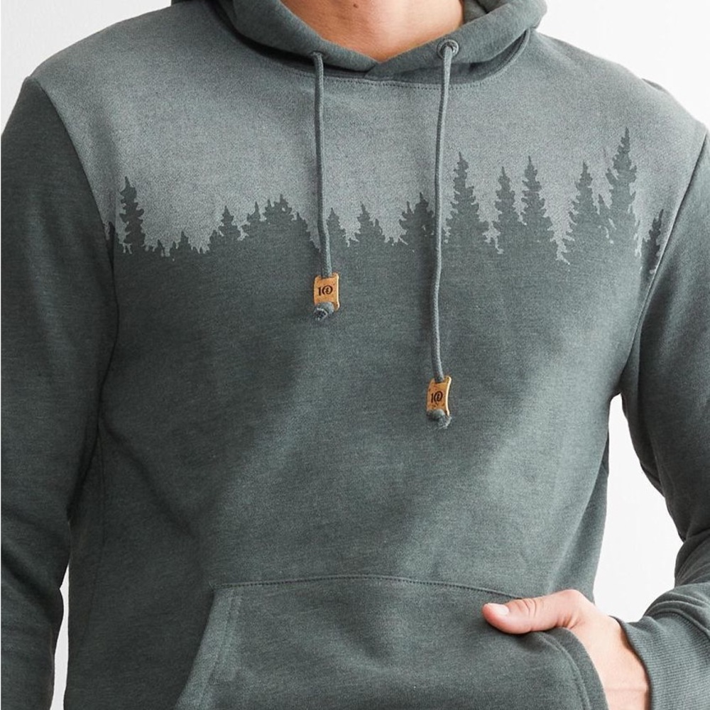 Tentree Men's "Juniper" Green / Grey Forest Hoodie